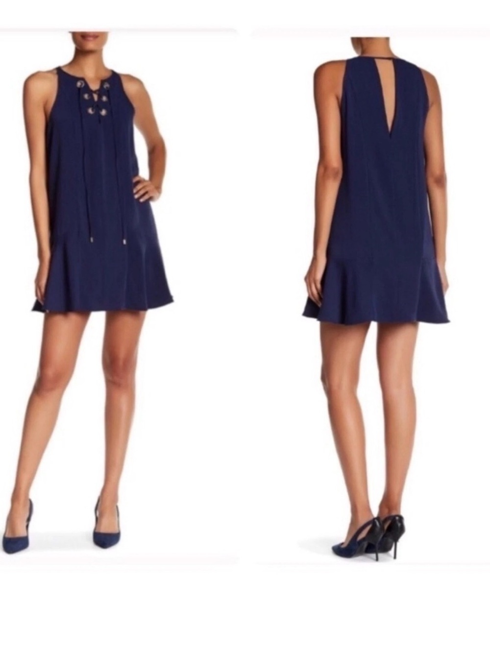 Parker NY Lace-Up Shift Mini Dress sz XS